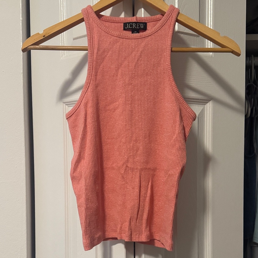 J. Crew Ribbed Tank Top in Coral